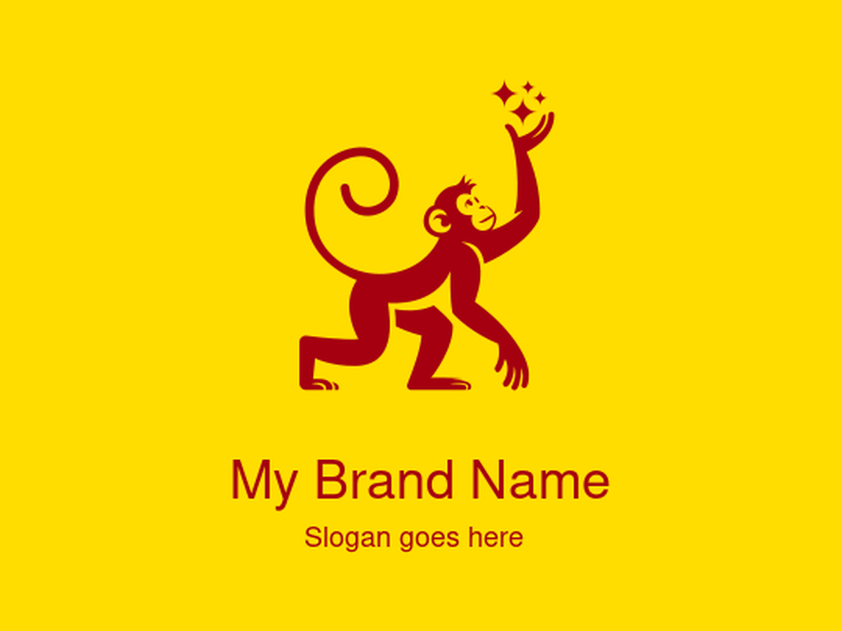 Playful Monkey Reaching for Stars Logo Design for Kids Brands, Creative Studios, and Entertainment Services